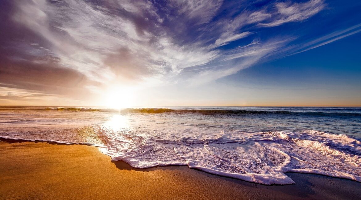 beach, sea, sunset