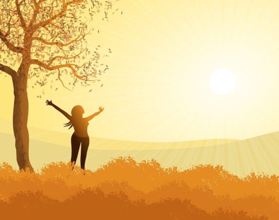 landscape, illustration, fall